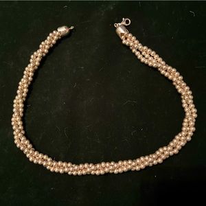 Braided silver necklace